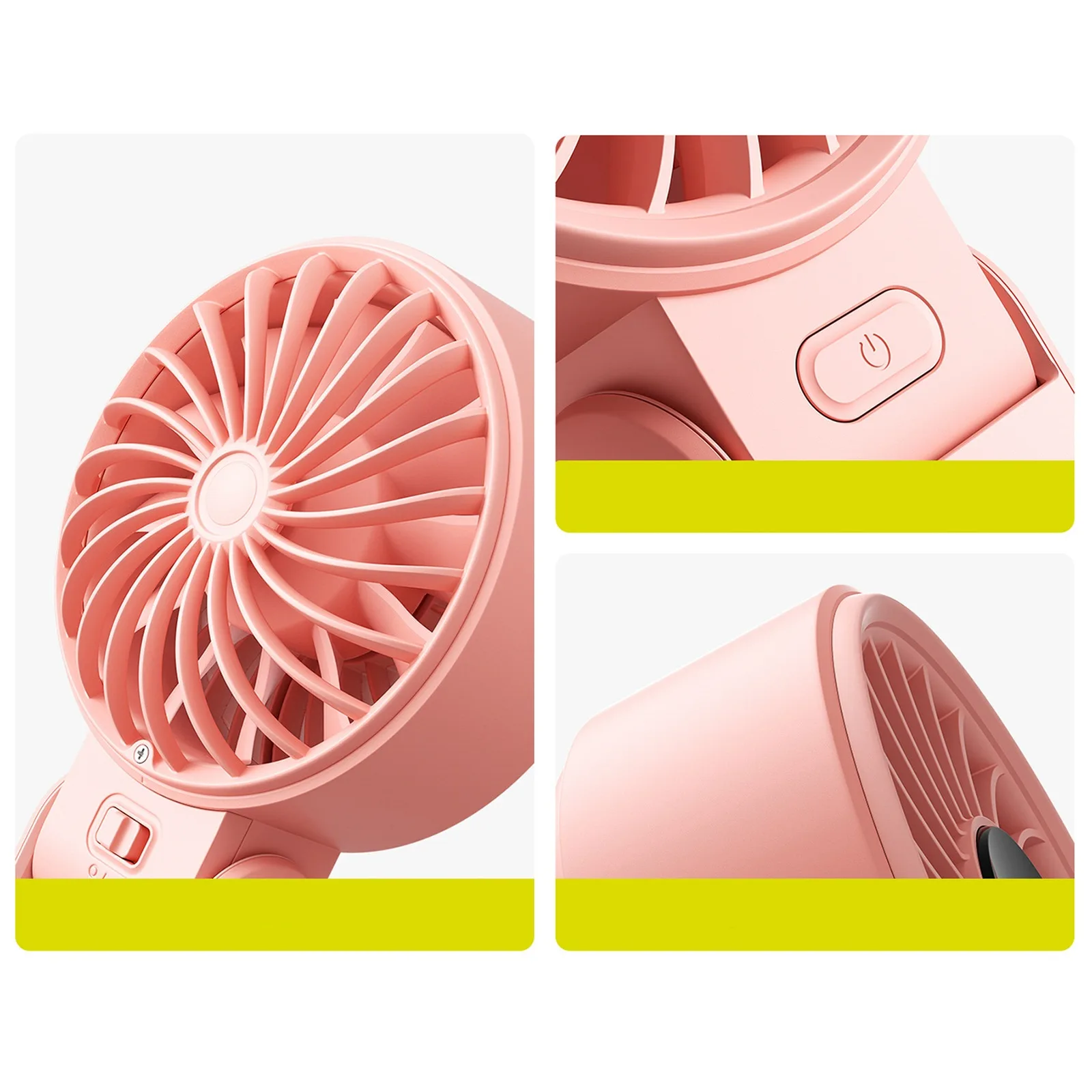 Mini wentylator wiatrak ręczny USB-C 3600mAh - różowy 7