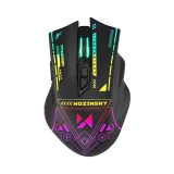 Mysz bezprzewodowa gamingowa optyczna z akumulatorem oświetleniem RGB 3200 DPI - czarna 2