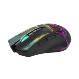 Mysz bezprzewodowa gamingowa optyczna z akumulatorem oświetleniem RGB 3200 DPI - czarna 4