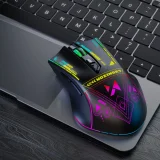 Mysz bezprzewodowa gamingowa optyczna z akumulatorem oświetleniem RGB 3200 DPI - czarna 8