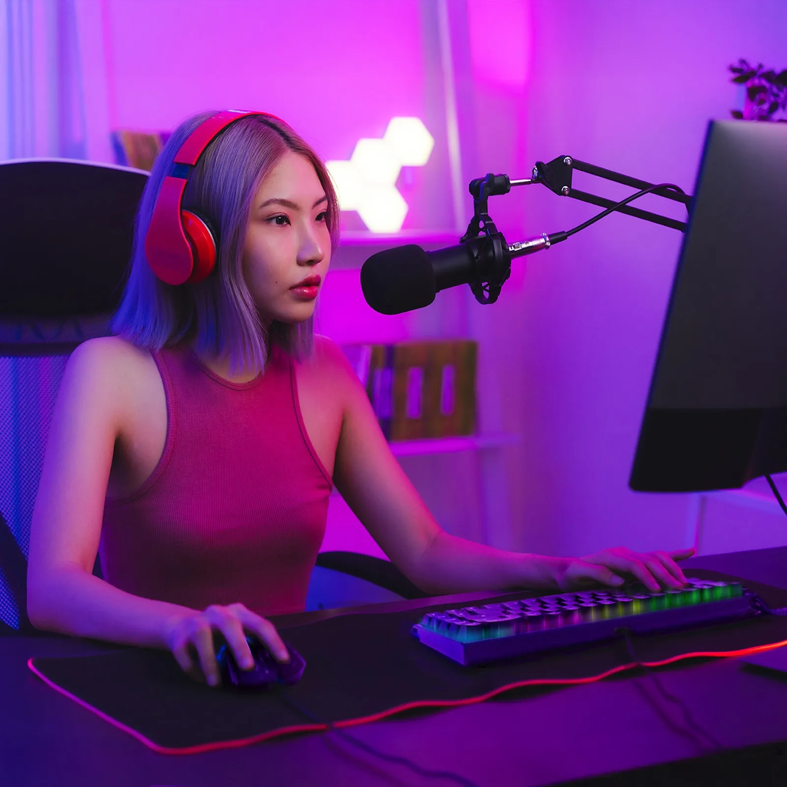 Tastatură mecanică de gaming cu iluminare RGB USB-A - Negru 11
