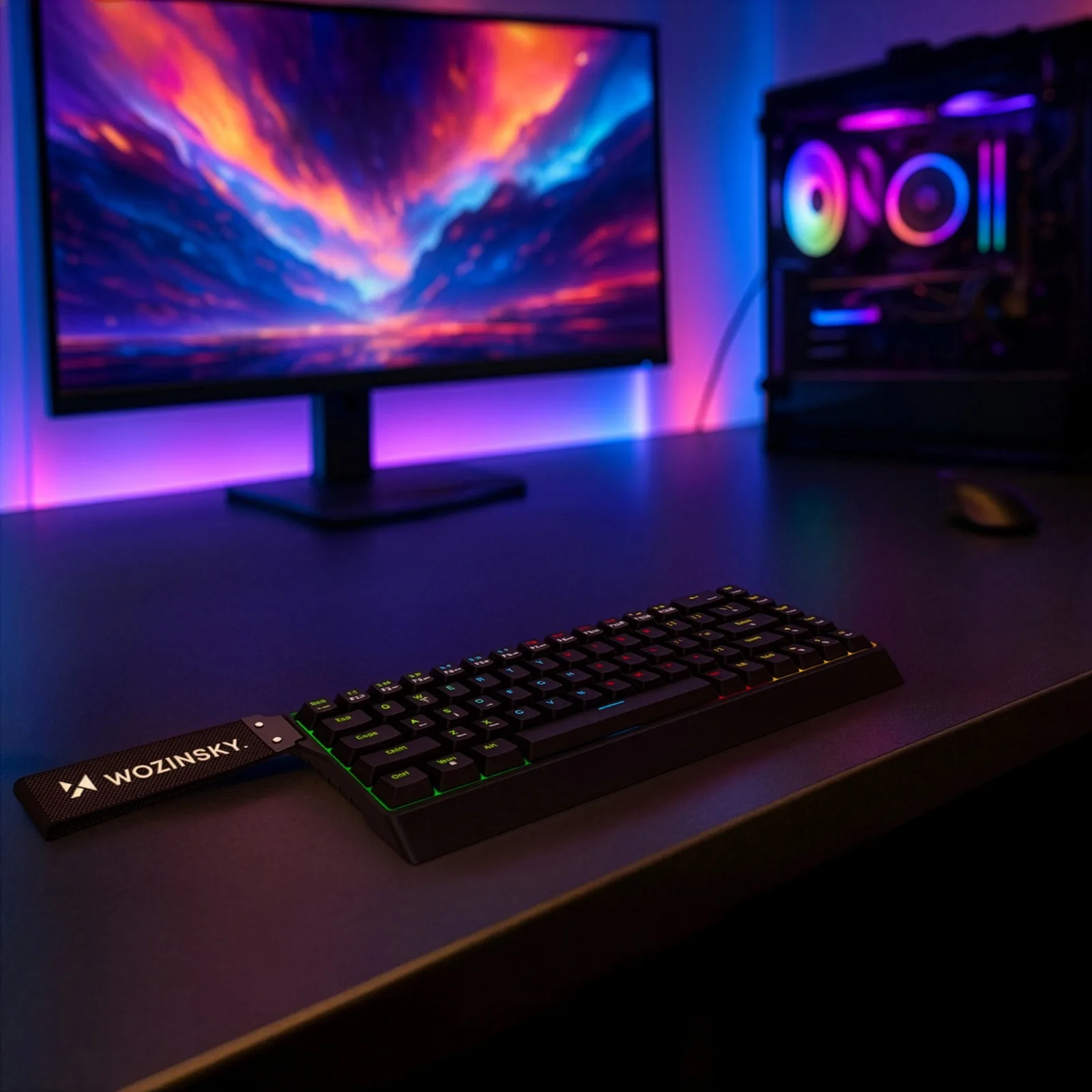 Tastatură mecanică de gaming cu iluminare RGB USB-A - Negru 9