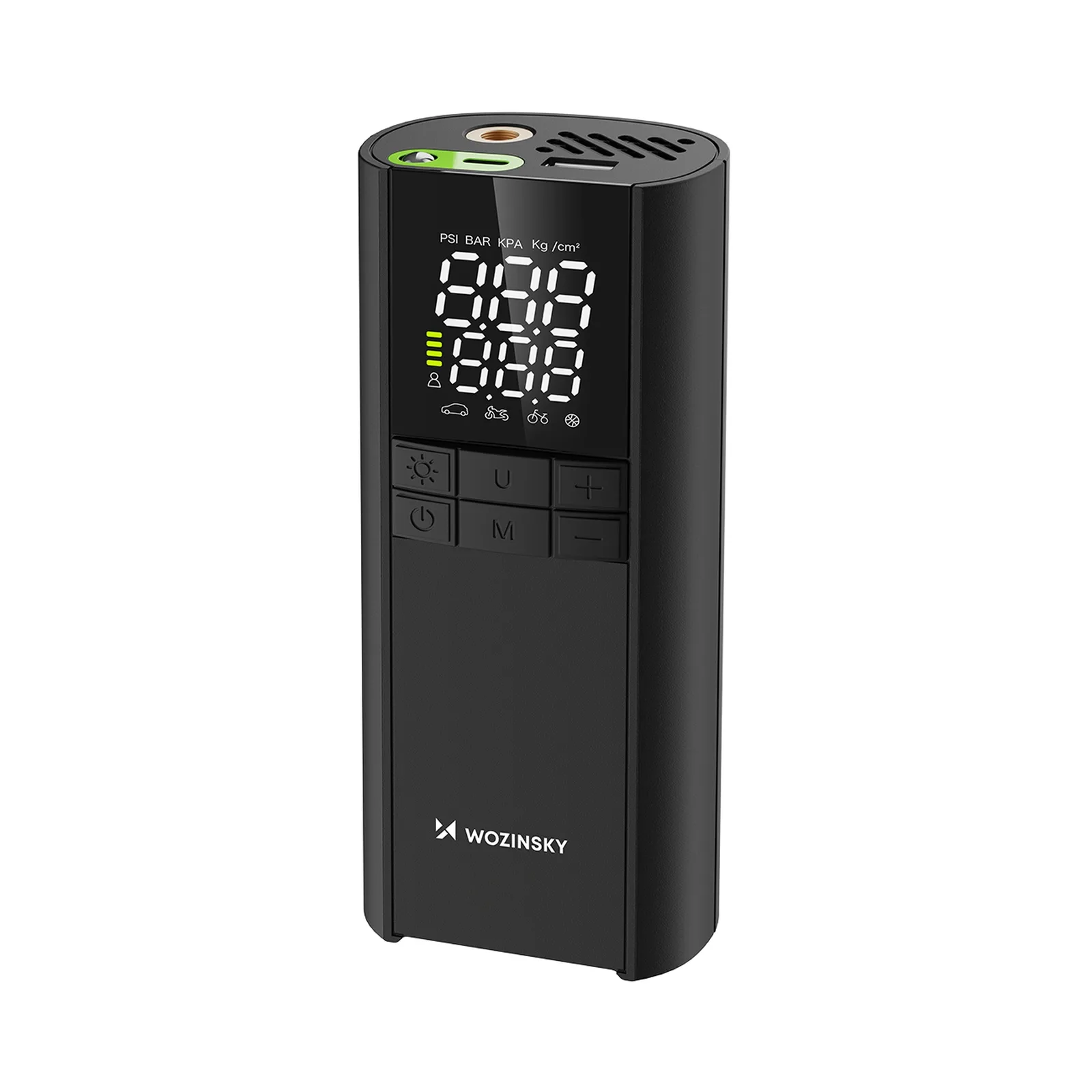 Kompresor pompka elektryczna powerbank latarka 150 PSI 8000mAh - czarny 7