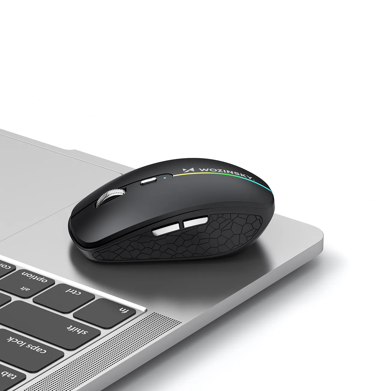 Mouse wireless cu iluminare din spate, 6 butoane, Bluetooth, 1600 DPI, RGB - Negru 7
