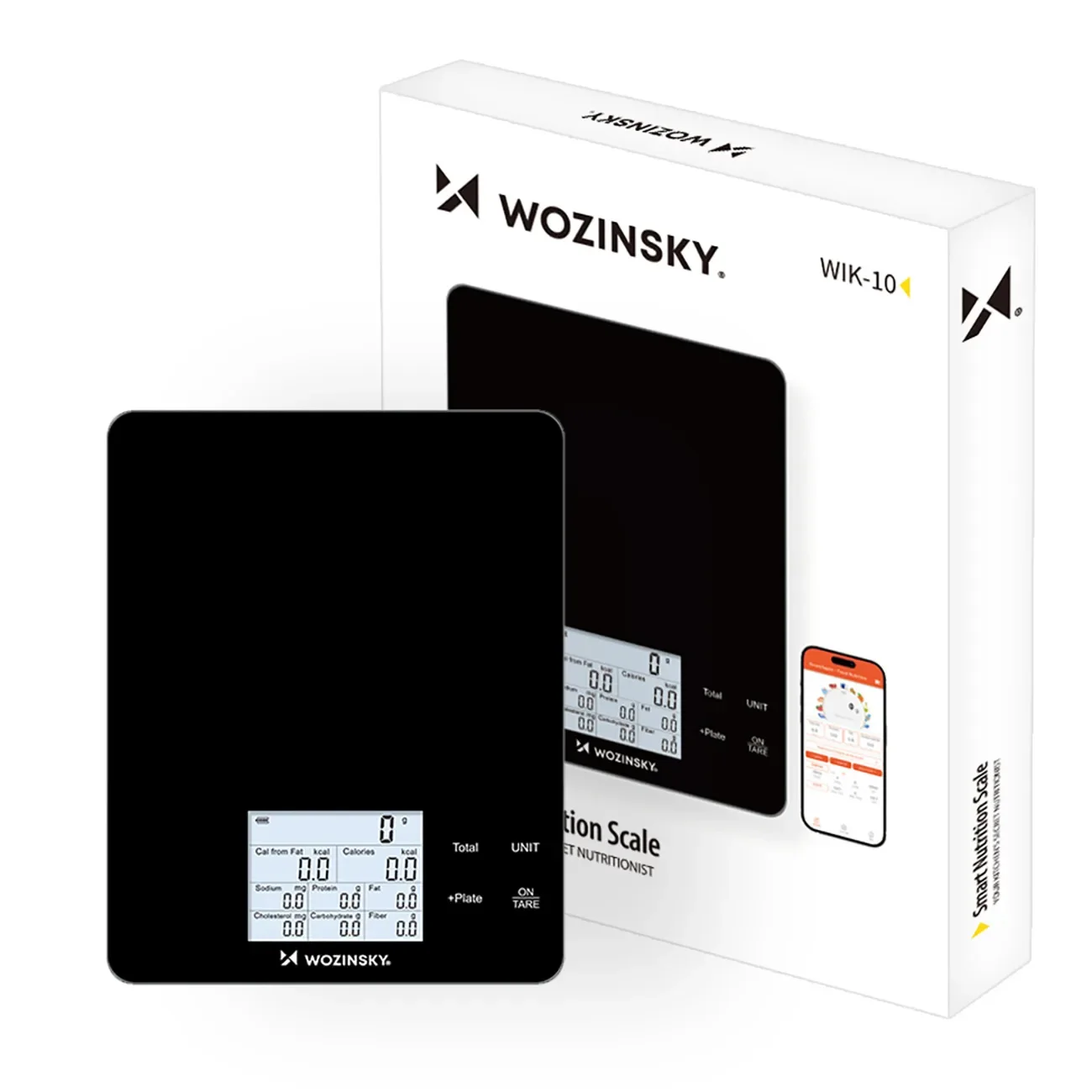 Intelligens konyhai mérleg kijelzővel és Bluetooth-alkalmazással, 10 kg – fekete