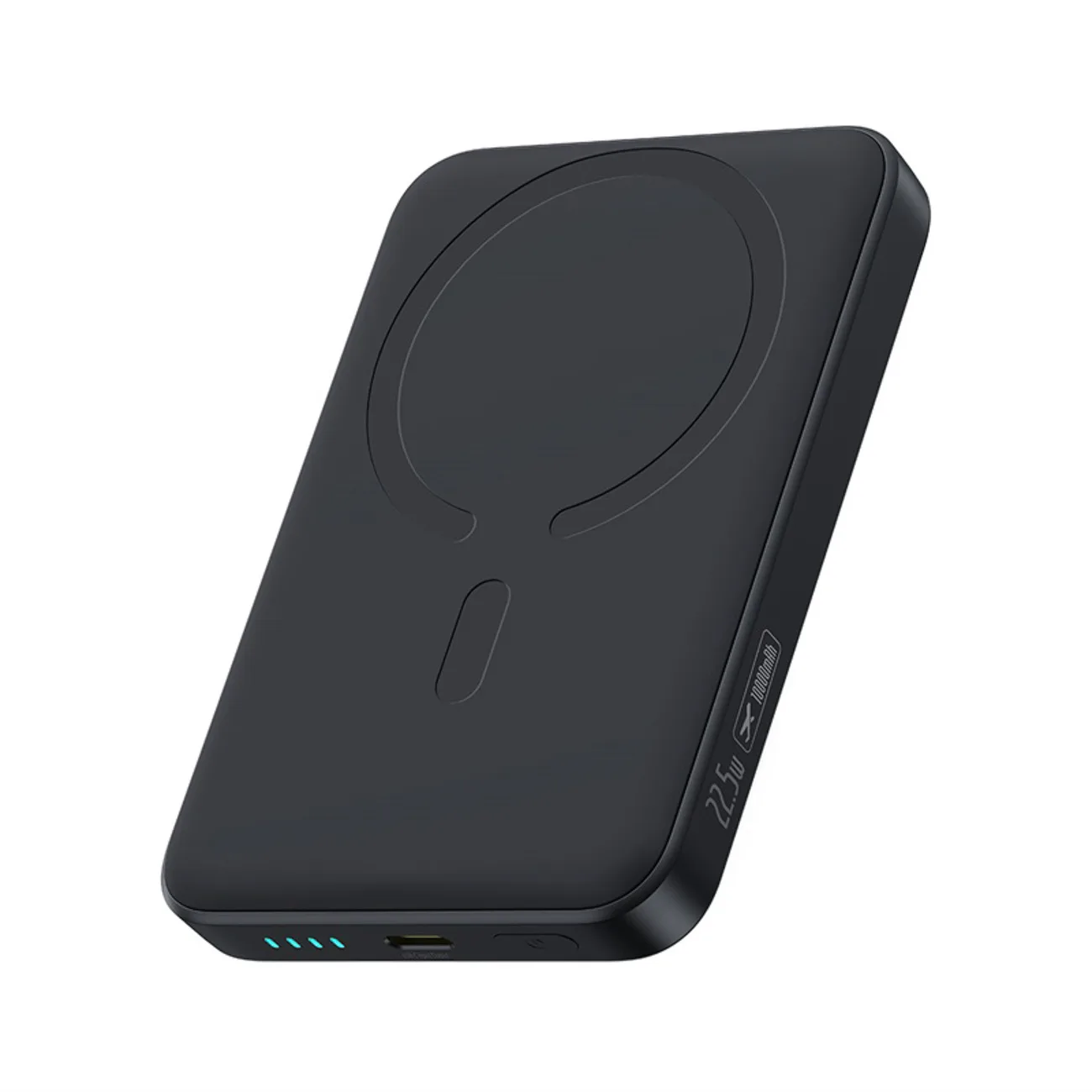 10000 mAh-s, 22,5 W-os power bank USB-C kábellel EnerFill FM11 Ultra-Mini MagSafe – Fekete