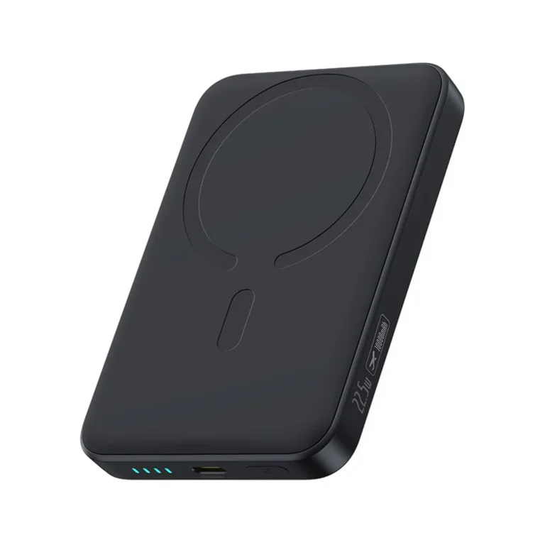 10000 mAh-s, 22,5 W-os power bank USB-C kábellel EnerFill FM11 Ultra-Mini MagSafe – Fekete