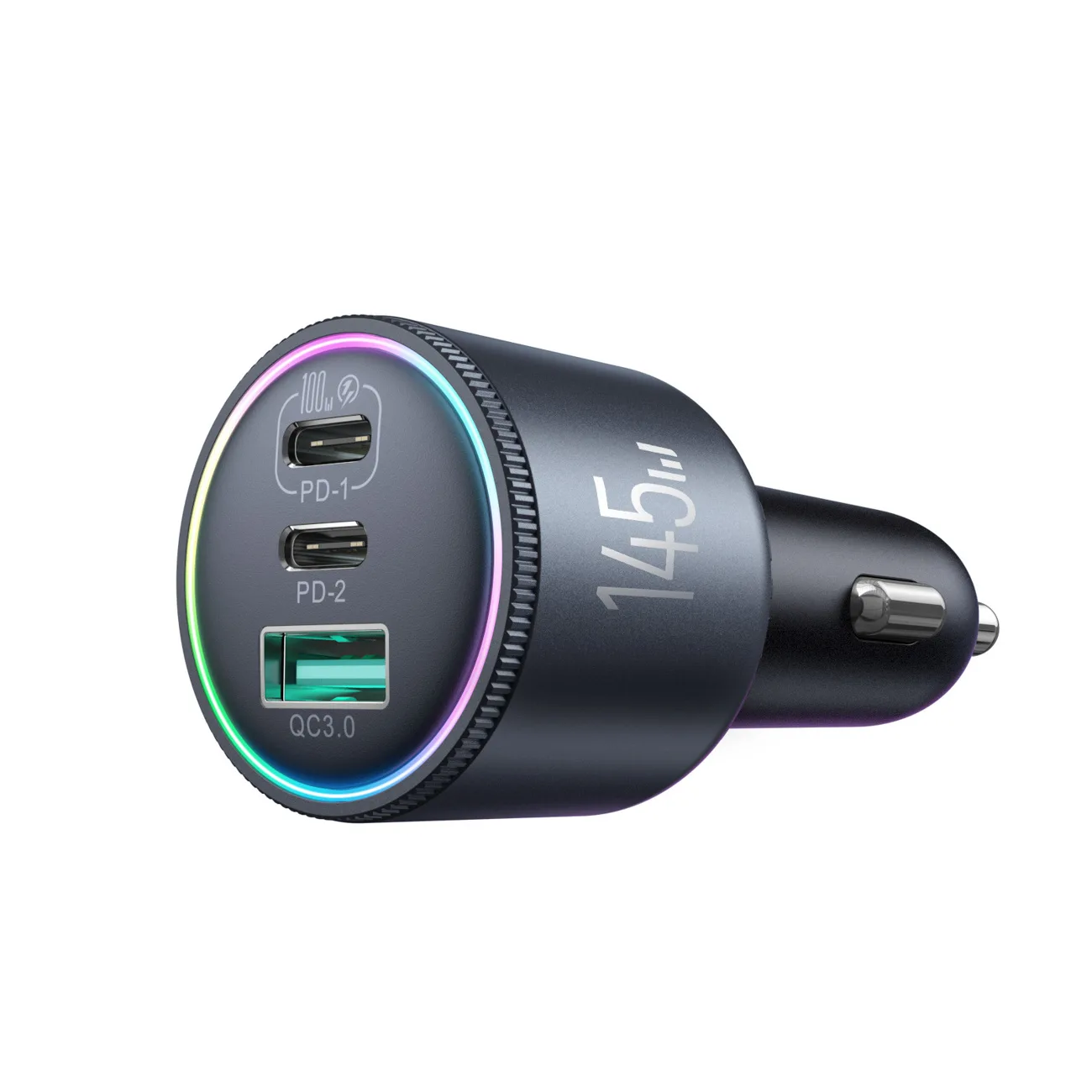 USB-A na USB-C automobilski punjač s kabelom, 145W - tamnosiva 4