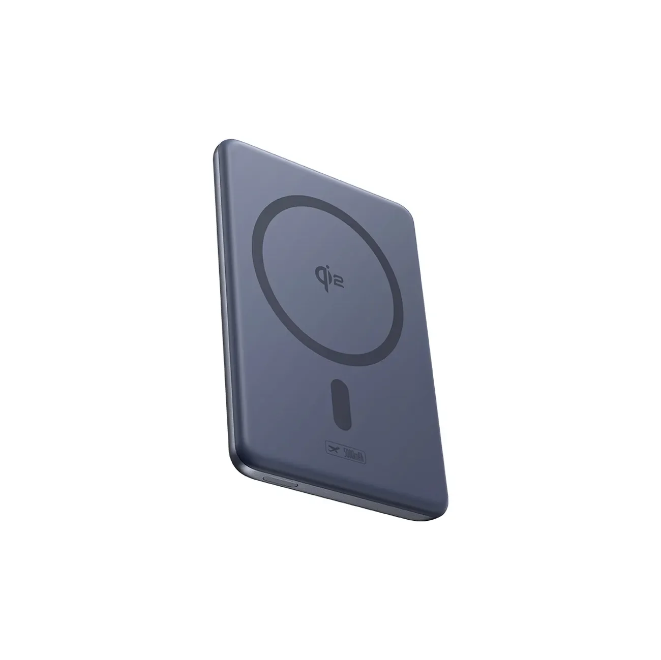 Ultra-tanki power bank od 5000 mAh s postoljem, PicoGo AM31 Qi2 MagSafe 20W kabel - sivi