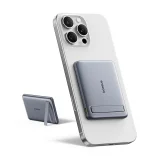 Ultra-tanki power bank od 5000 mAh s postoljem, PicoGo AM31 Qi2 MagSafe 20W kabel - sivi 2