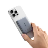 Ultra-tanki power bank od 5000 mAh s postoljem, PicoGo AM31 Qi2 MagSafe 20W kabel - sivi 6