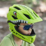 Kask rowerowy dziecięcy z odpinaną szczęką rozmiar S 48-52cm - zielony rekin 5