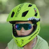 Kask rowerowy dziecięcy z odpinaną szczęką rozmiar S 48-52cm - zielony rekin 6