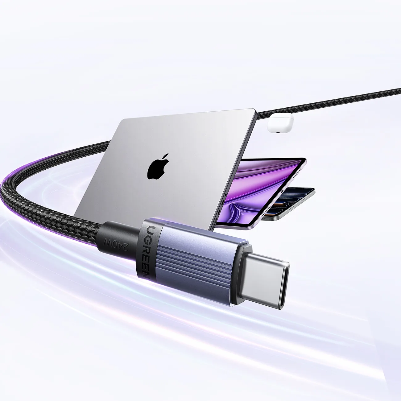 USB-C PD 240 W-os 3 m-es kábel – fekete 3