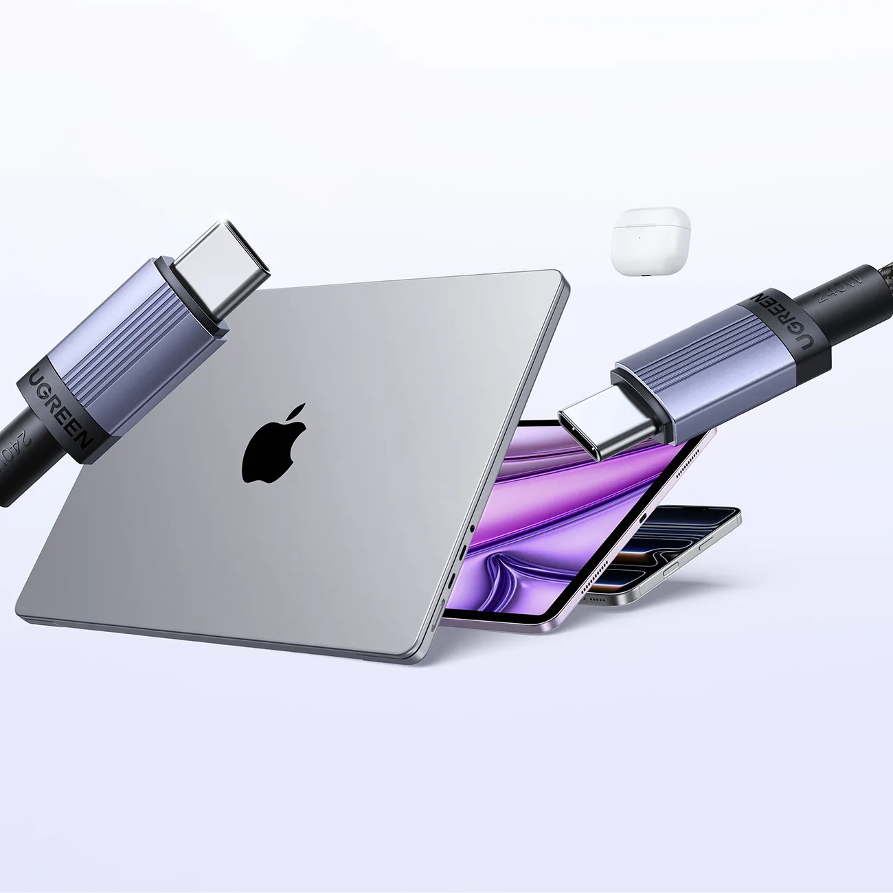 USB-C PD 240 W-os 3 m-es kábel – fekete 6