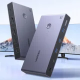 KVM prekidač za 2 računala i 1 monitor s USB-C i HDMI 4K 60Hz - sivi 2