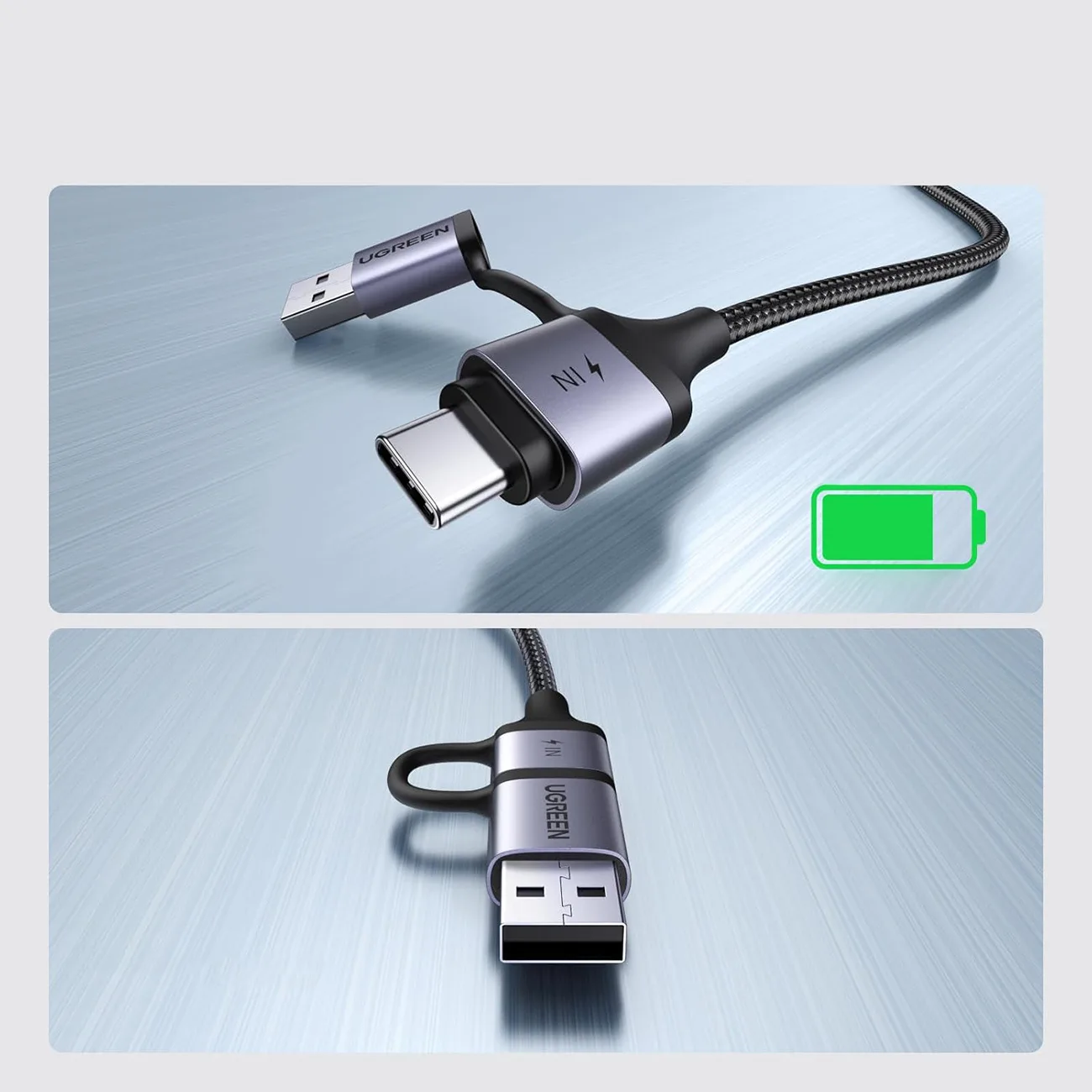 2-in-1 USB-C-zu-USB-A/C-Mini-Jack-Audioadapter mit Ladefunktion – Schwarz 5