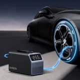 Elektrická pumpa na pneumatiky s displejom, 150 PSI, 3x4500mAh, 12V – sivá 2