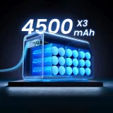 Elektrická pumpa na pneumatiky s displejom, 150 PSI, 3x4500mAh, 12V – sivá 3