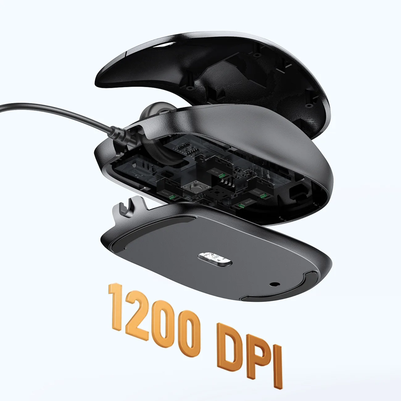 Mouse optic cu fir 1200 DPI - negru 4
