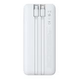 10000mAh 22,5W LiPo Power Bank s ugrađenim USB-C i iPhone Lightning kabelima - bijela 3