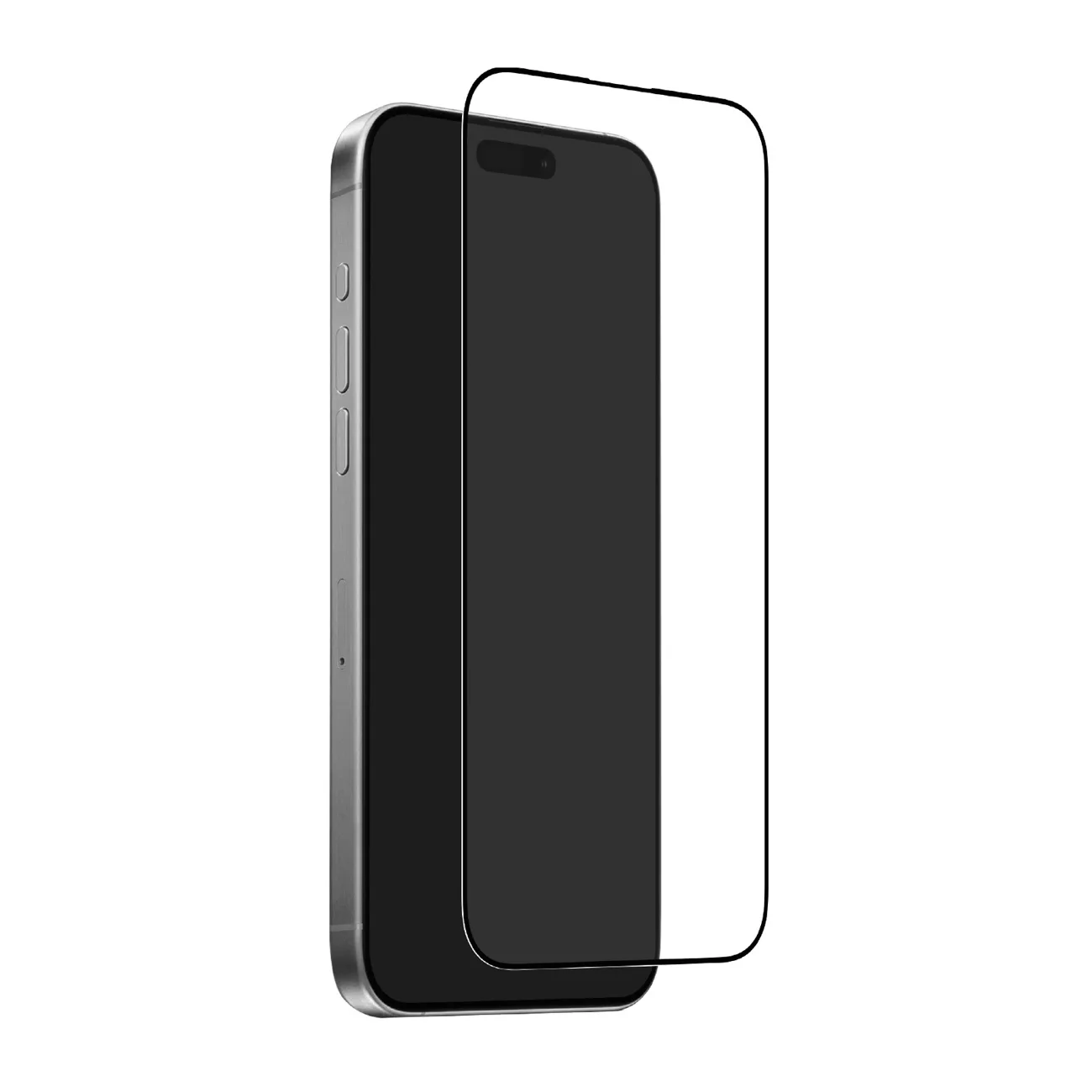 Edzett üveg iPhone 17 Air-hez felhelyezővel és fekete Puro Frame-mel