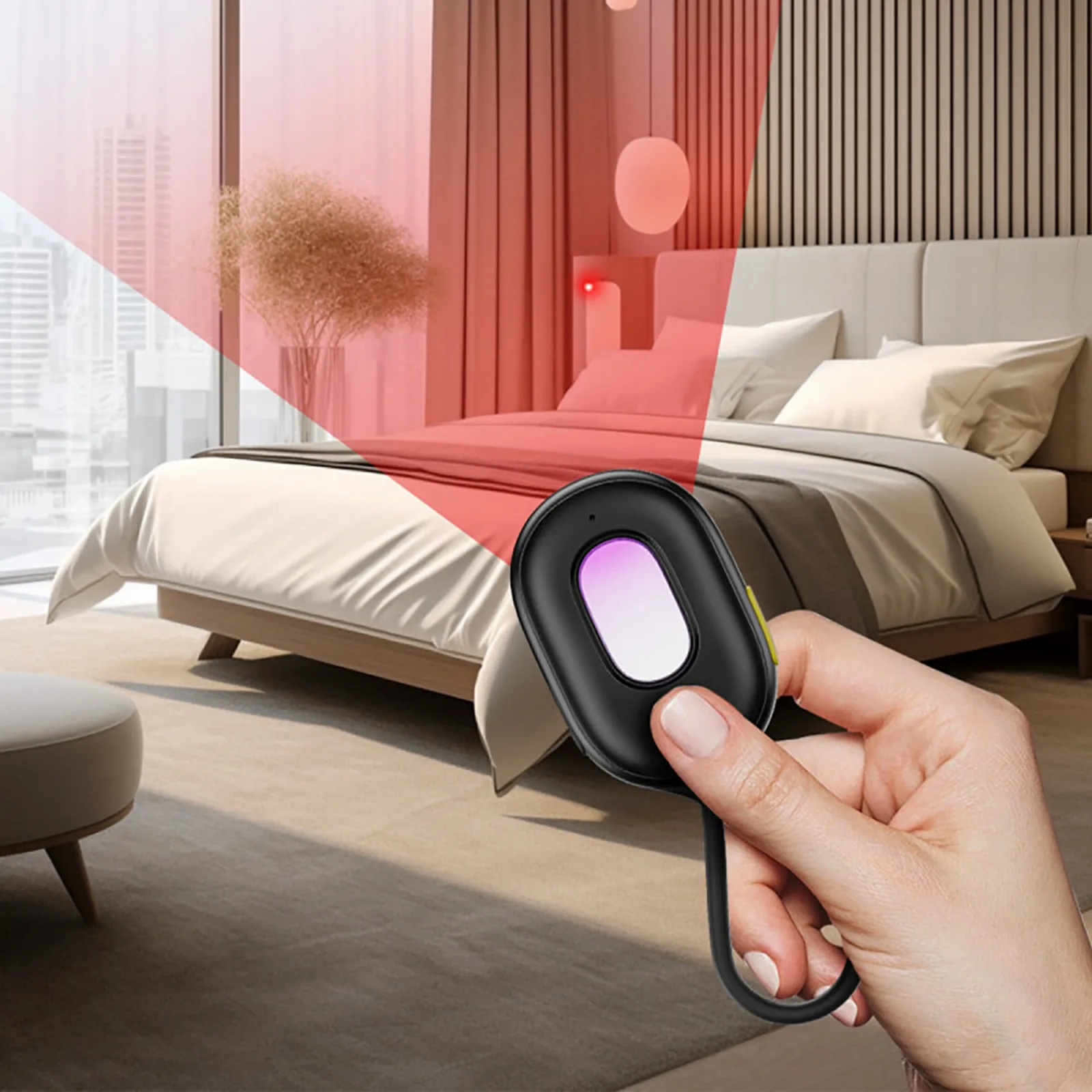 Hidden Camera Detector with Alarm, Mini Flashlight, and USB-A to USB-C Cable - Black 10