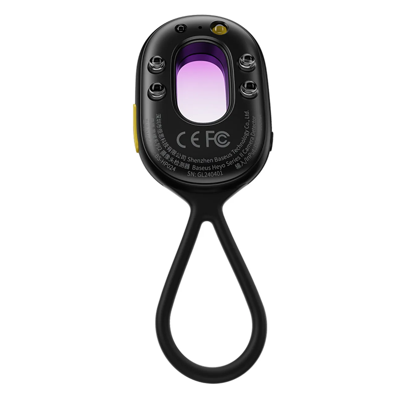 Hidden Camera Detector with Alarm, Mini Flashlight, and USB-A to USB-C Cable - Black 3