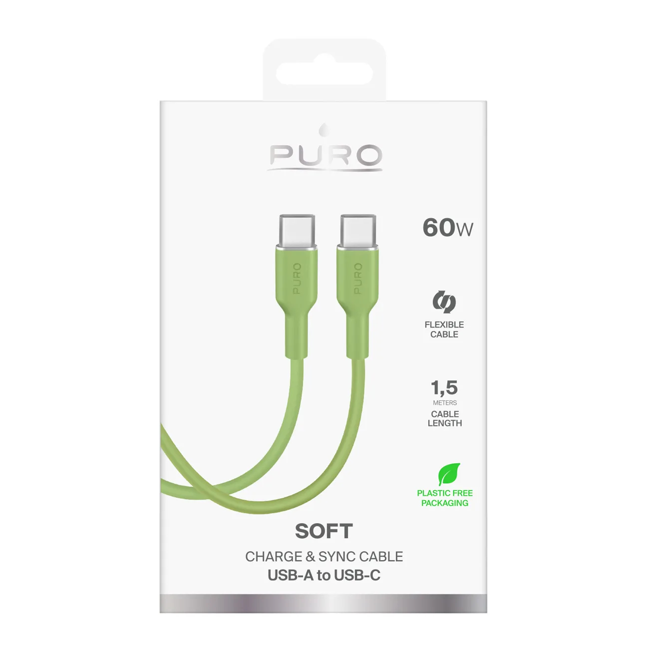 ICON 60W USB-C Cablu flexibil, 1.5m - Verde 2