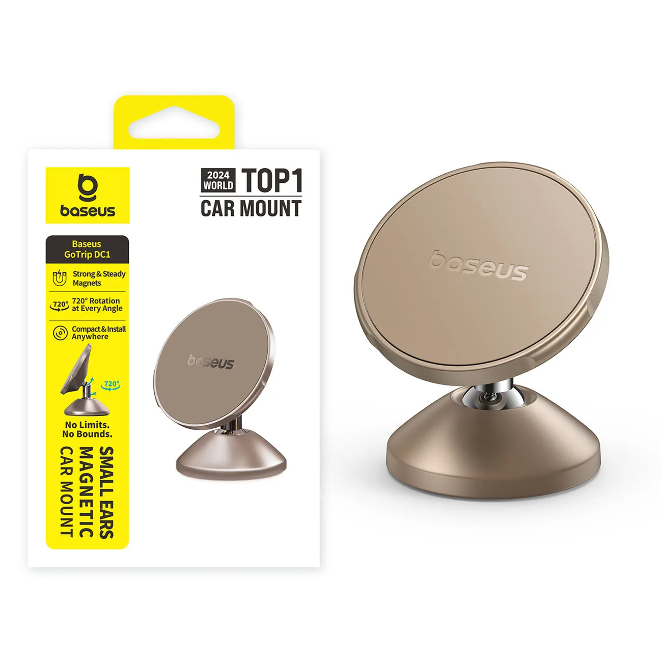 Suport magnetic pentru mașină GoTrip DC1 MagSafe pentru smartphone-uri (parbriz/tablou de bord) - Auriu 3