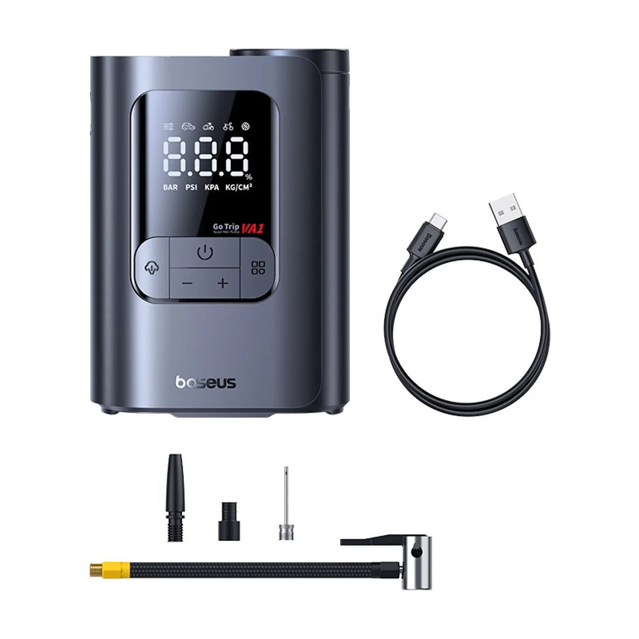 Akku-Kompressor, 3 Düsen, 150 PSI, 26 l/min, 82 W – schwarz 4
