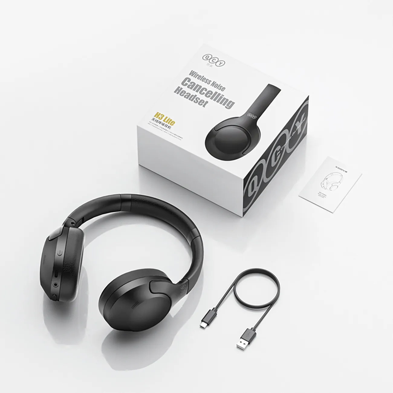 Słuchawki bezprzewodowe nauszne H3 Lite ANC Bluetooth - czarne 8
