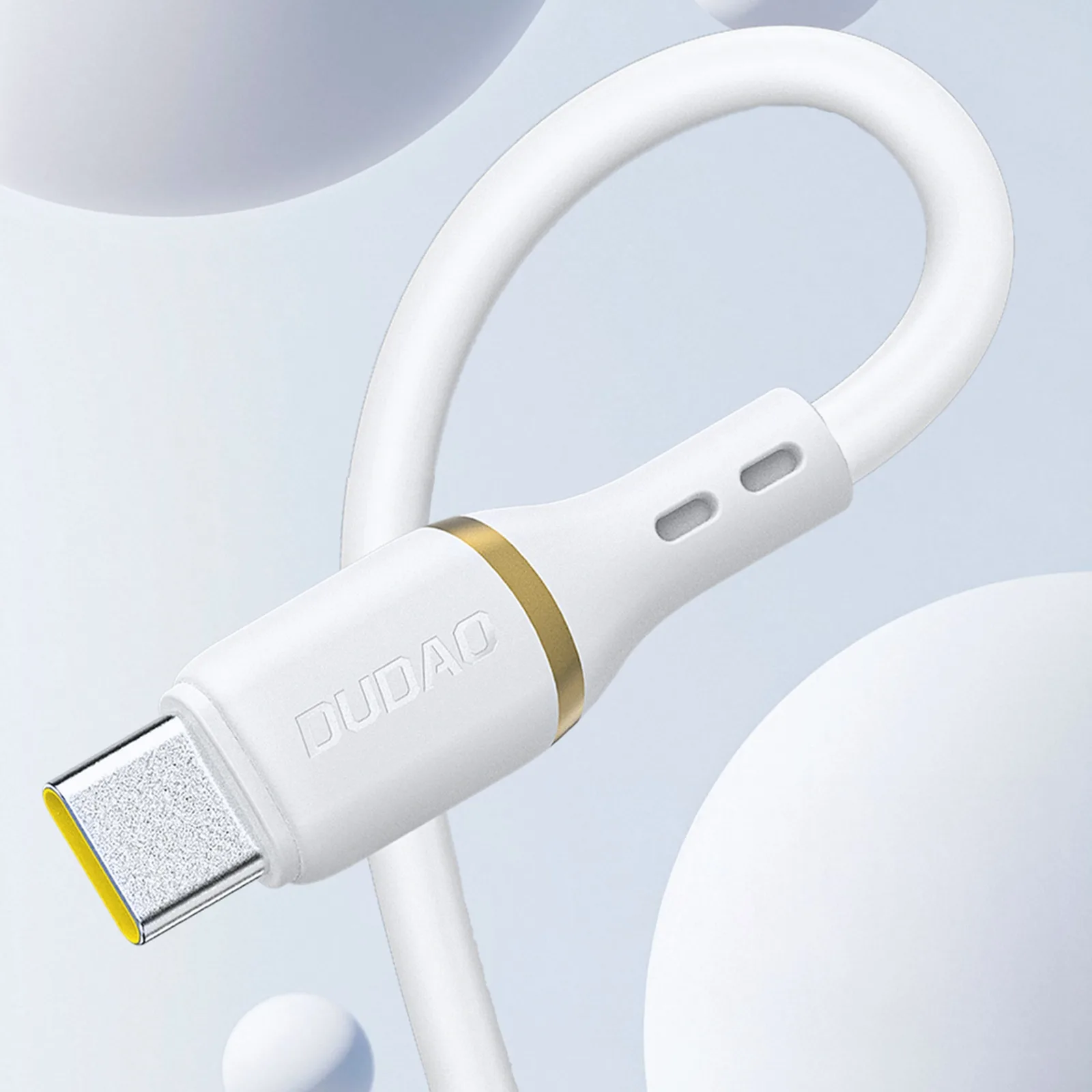 Kabel przewód USB-A - iPhone Lightning w silikonowym oplocie 30W 1m - biały 4