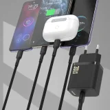 USB-C AC adapter s USB-C kabelom, GaN PD 30W - crni 3