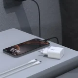 USB-C AC adapter s USB-C kabelom, GaN PD 30W - crni 4