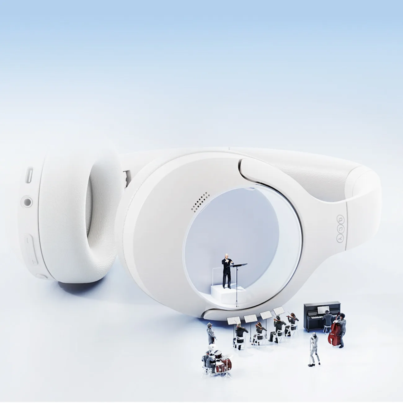 H3 Lite ANC Bluetooth vezeték nélküli fülhallgató - fehér 10