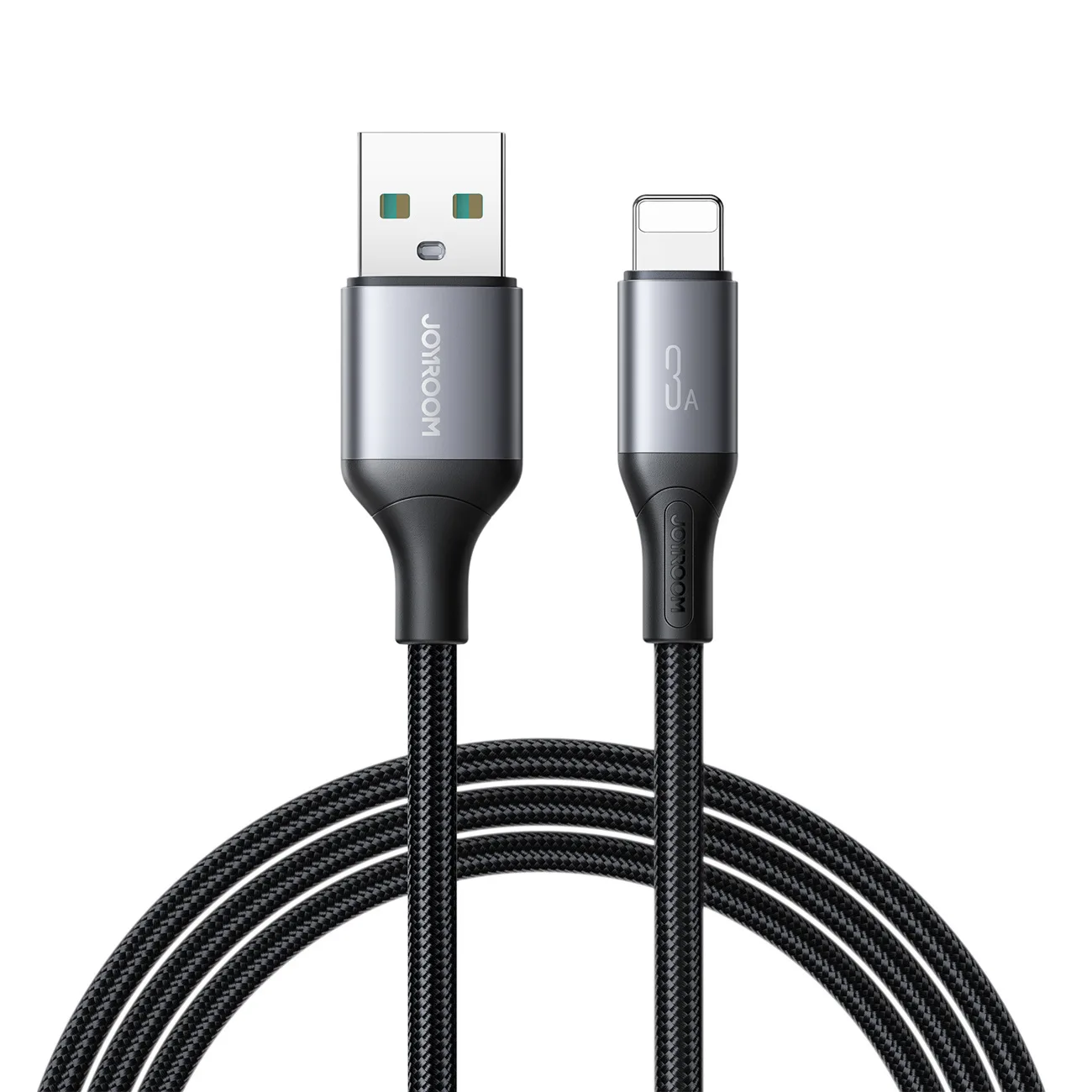 USB-A – iPhone Lightning kábel – Flash sorozat 3A 1 m – fekete