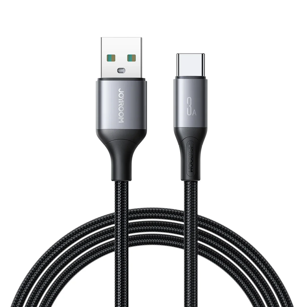 Kábel USB-A na USB-C Flash Series 3A 1 m – čierny
