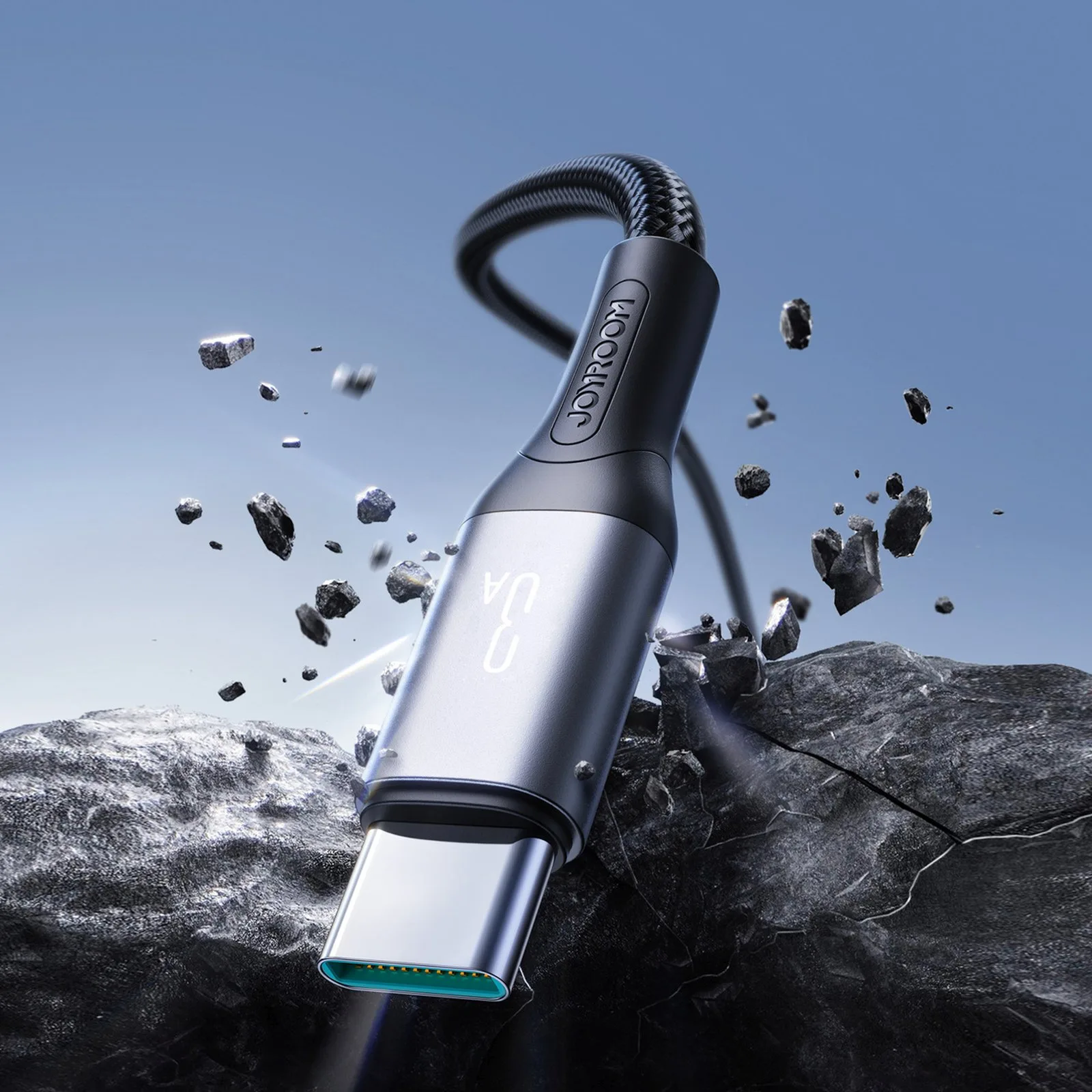 USB-A-auf-USB-C-Flash-Serie 3A 1 m Kabel – Schwarz 4