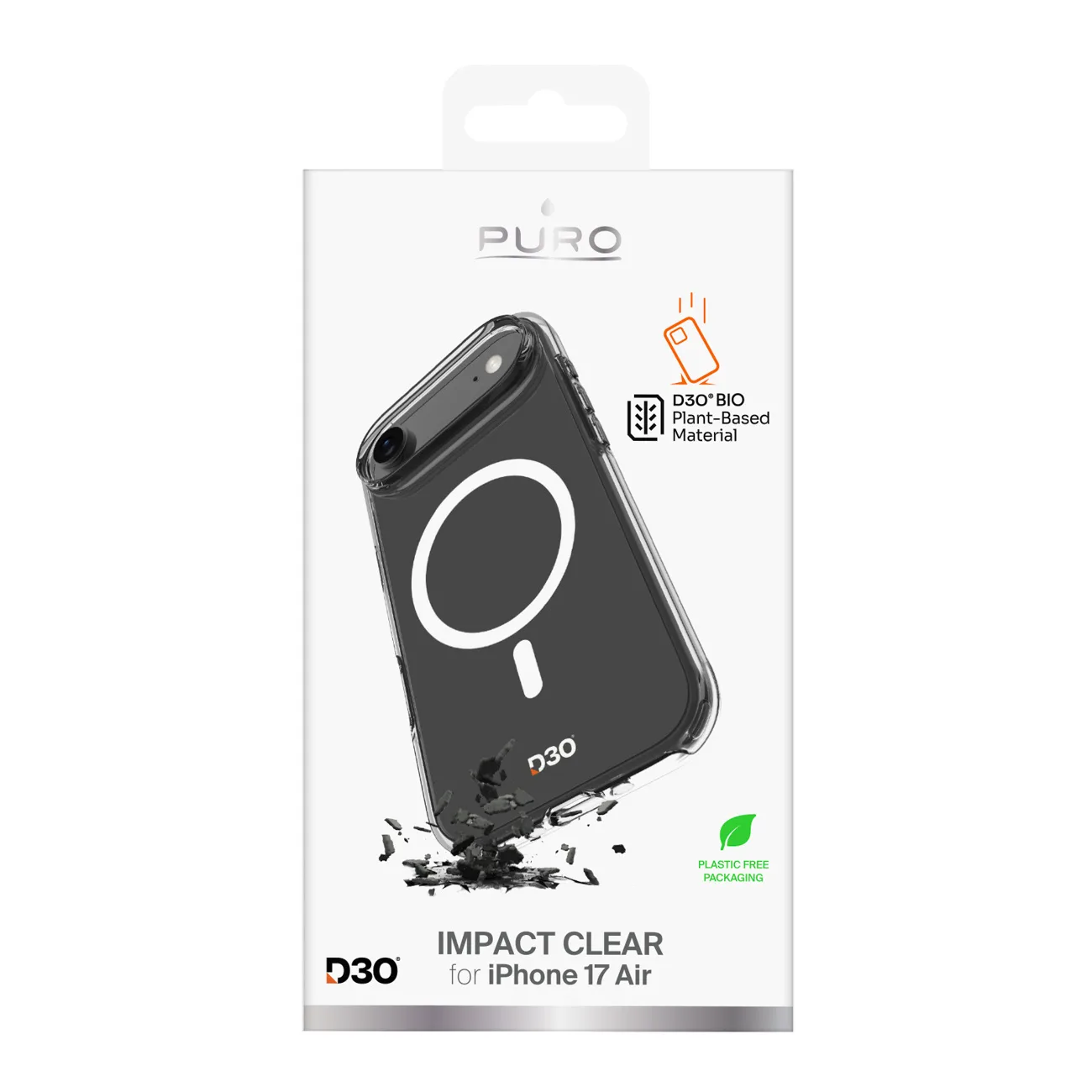 Etui pokrowiec na iPhone 17 Air TPU PC Impact Clear D3O MagSafe - przezroczyste 2