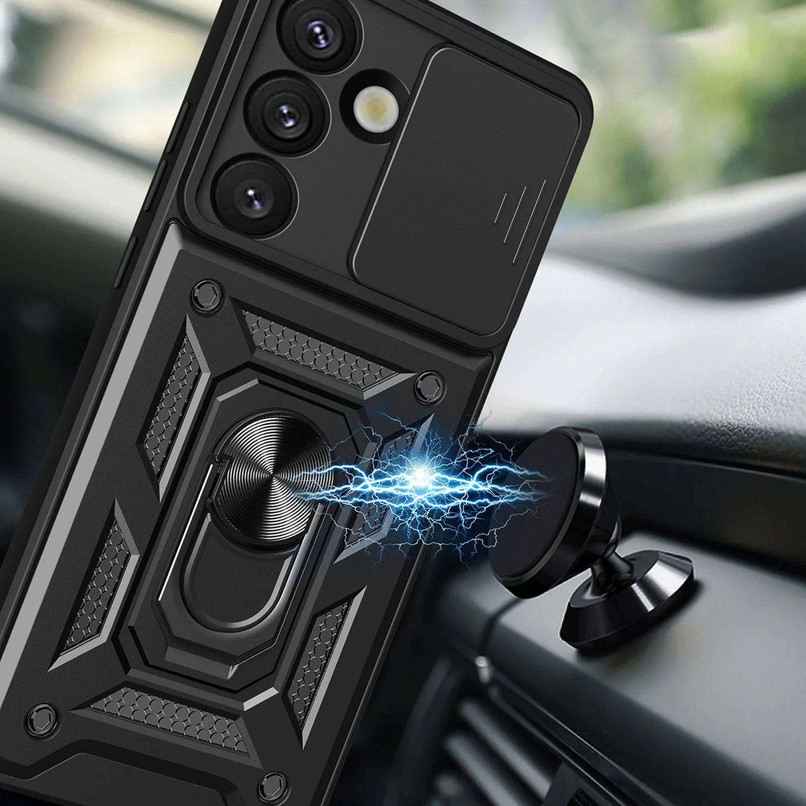 Etui pokrowiec na Samsung Galaxy S26 Plus Hybrid Armor Camshield - czarne 3