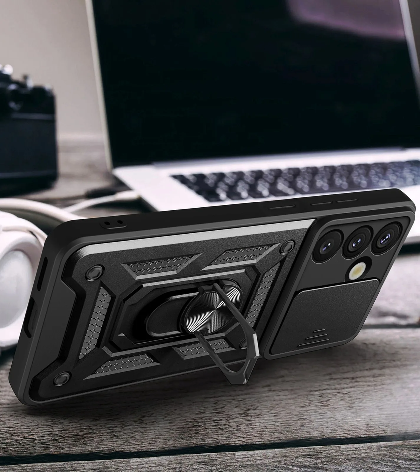 Etui pokrowiec na Samsung Galaxy S26 Plus Hybrid Armor Camshield - czarne 4