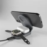 Bezdrôtová skladateľná nabíjacia stanica 3 v 1 pre iPhone, Apple Watch a AirPods QI2 MFI – čierna 5