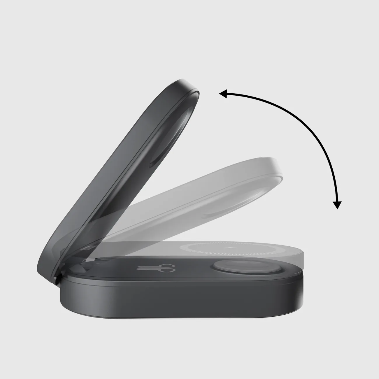 Stacja ładująca 3w1 bezprzewodowa składana do iPhone Apple Watch AirPods QI2 MFI - czarna 6