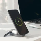 Bezdrôtová skladateľná nabíjacia stanica 3 v 1 pre iPhone, Apple Watch a AirPods QI2 MFI – čierna 9