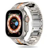 Acél karkötő Apple Watch 4 / 5 / 6 / 7 / 8 / 9 / SE / Ultra 1 / 2 modellekhez – titán-narancs