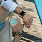 Acél karkötő Apple Watch 4 / 5 / 6 / 7 / 8 / 9 / SE / Ultra 1 / 2 modellekhez – titán-narancs 5