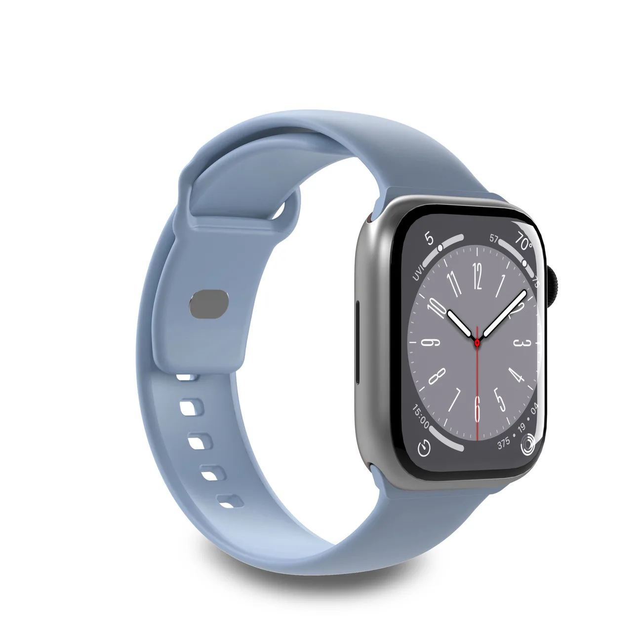 Icon világoskék szilikon szíj Apple Watch 42, 44, 45, 49 mm-hez - 2 db.