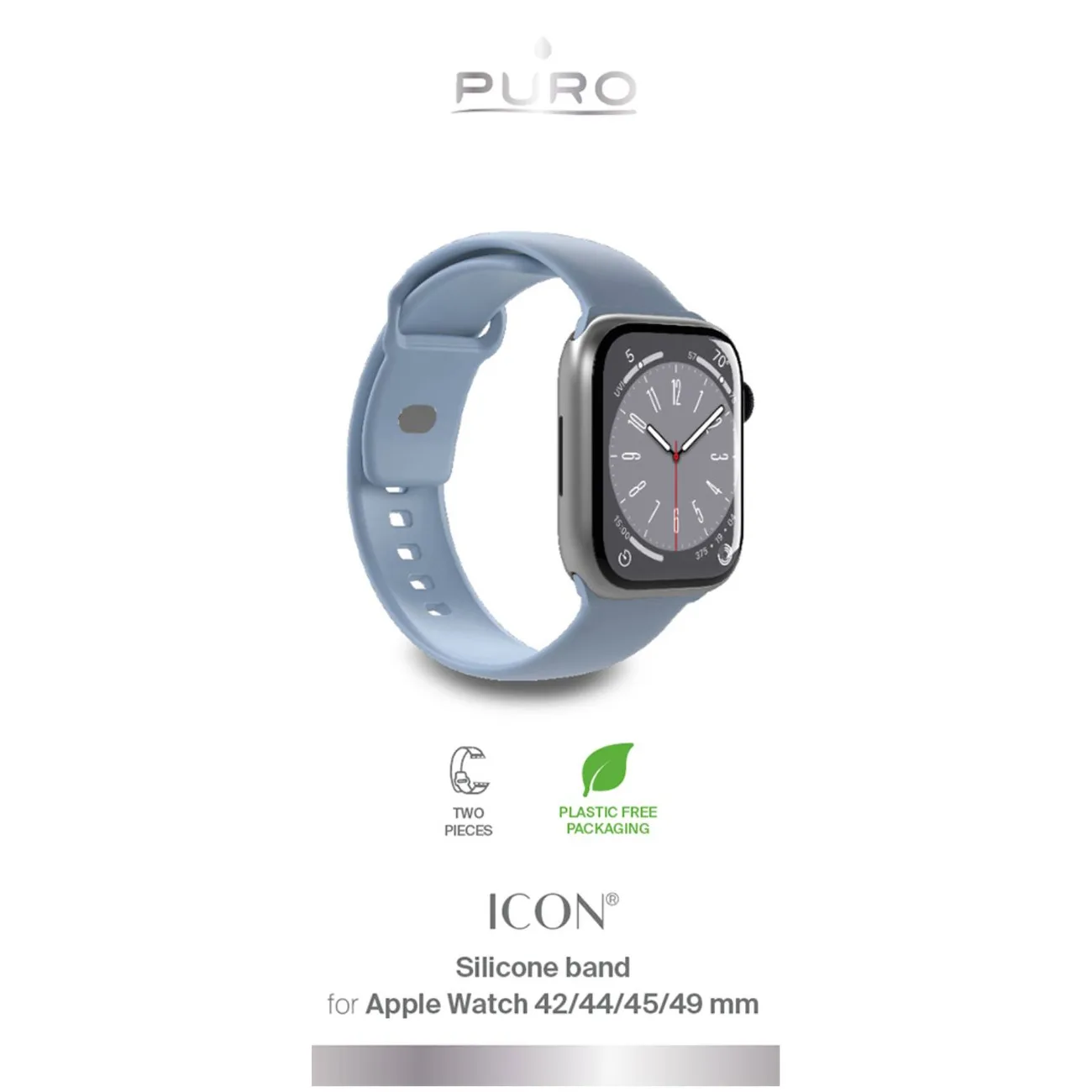 Silikónový remienok Icon svetlo modrý pre Apple Watch 42, 44, 45, 49 mm – 2 ks. 2