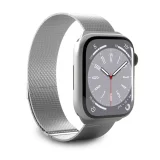 Rozsdamentes acél szíj Apple Watch 42, 44, 45, 49 mm-hez, milánói stílusú – ezüst